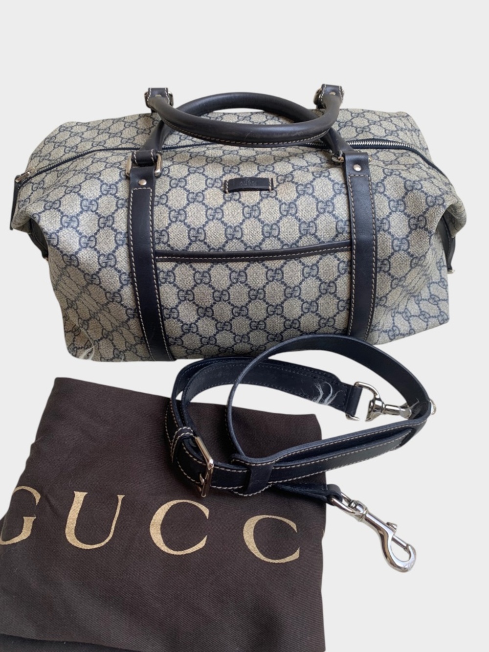 Gucci GG Supreme Monogram duffle travel bag